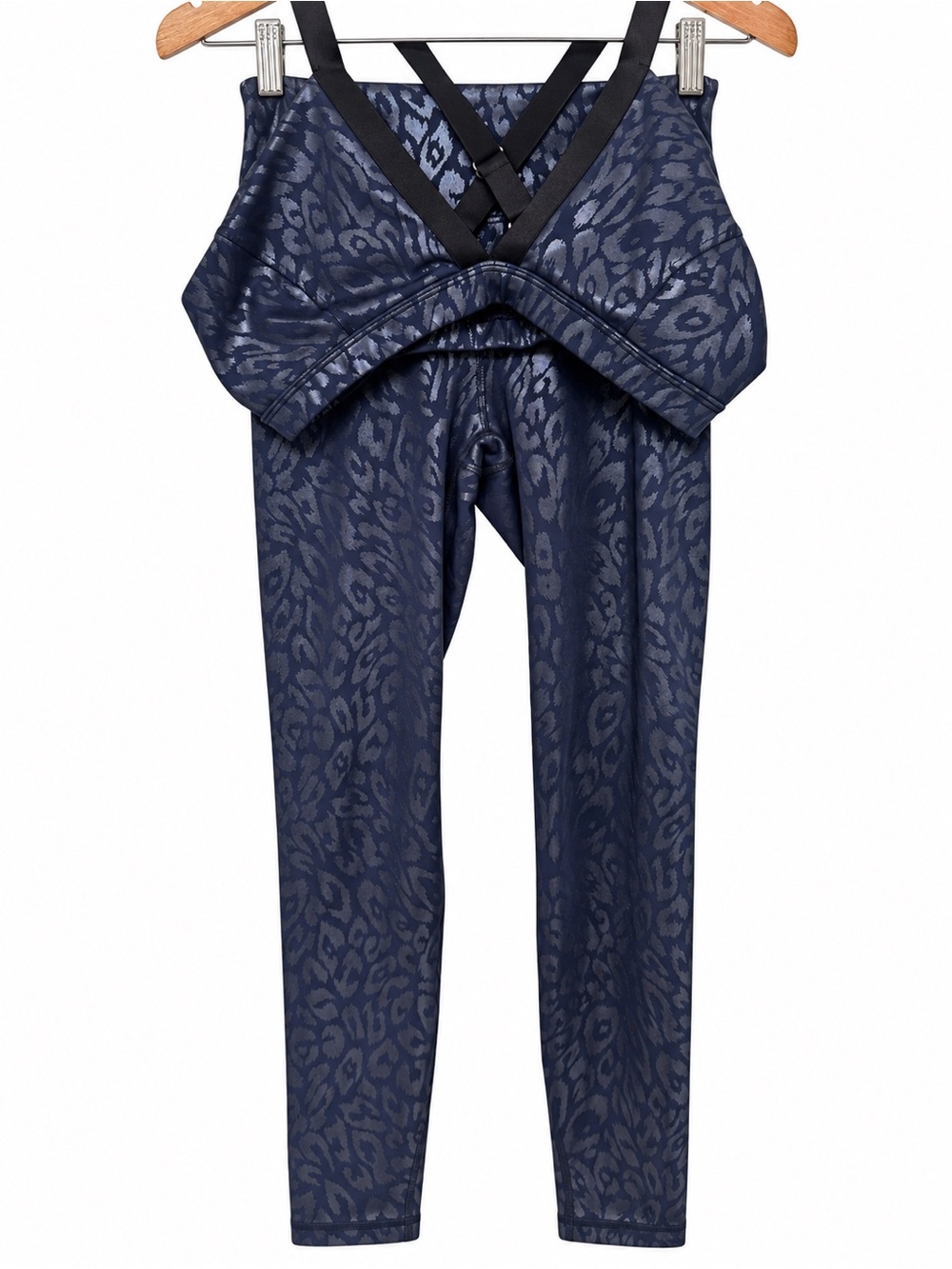 Heroine sport Women's Navy Animal-Print High-Waist Leggings and bra